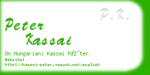 peter kassai business card